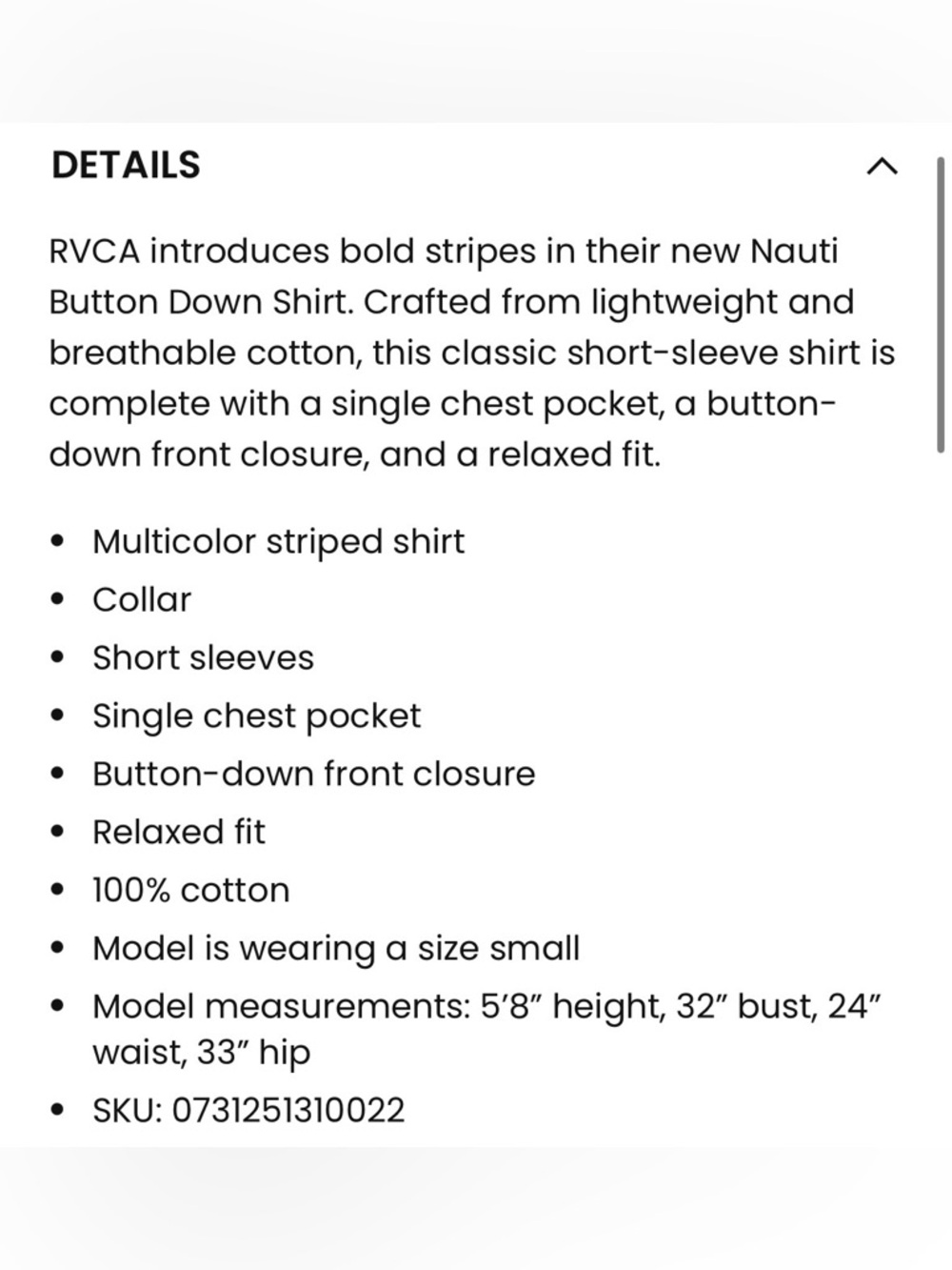RVCA Nauti Shirt - Short Sleeve Shirt for Women - Small - Picture 3 of 12